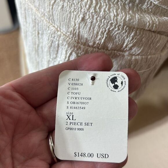 Free people women’s xl Tovah Maxi skirt and crop top set off white nwt - Picture 7 of 14